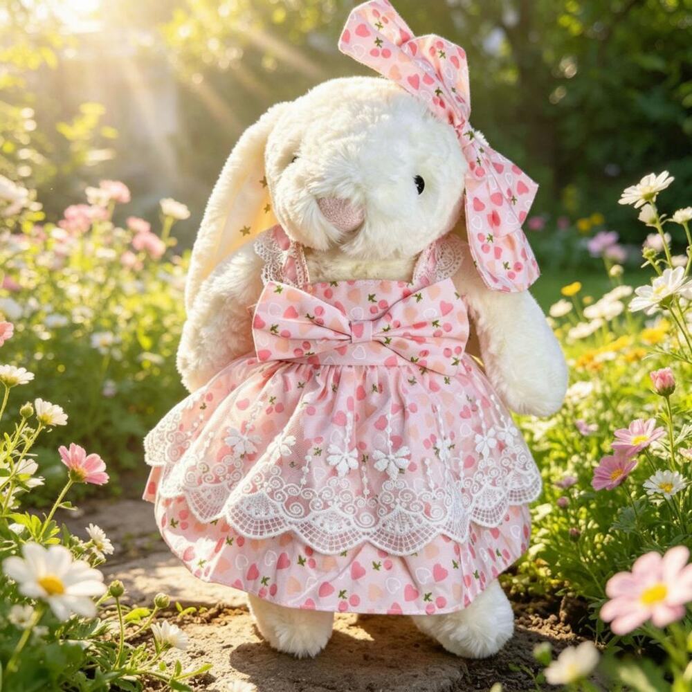 Medium Bartholomew Bear/Bashful Bunny cute clothes outfits–Lace Rose Dress